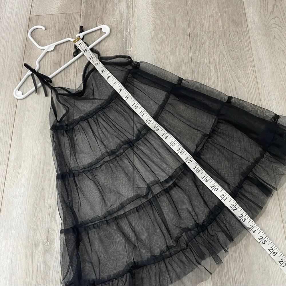Choupette Mesh Dress sleeveless tiered girls Black (size 3-4T) layered party